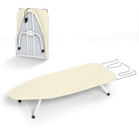 RAINHOL metal small ironing board tabletop open view with cushioned surface for smooth ironing.