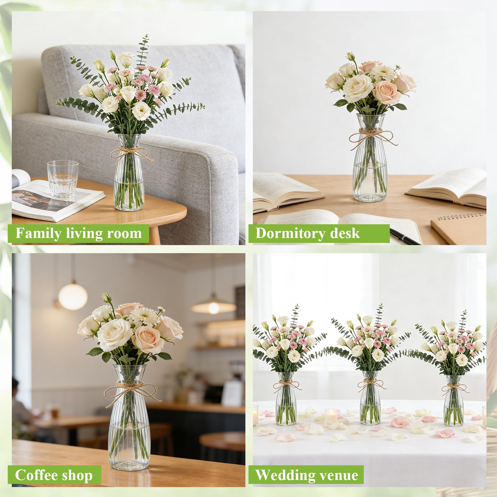 Rainmae lightweight, durable plastic vases are easy to move and clean.