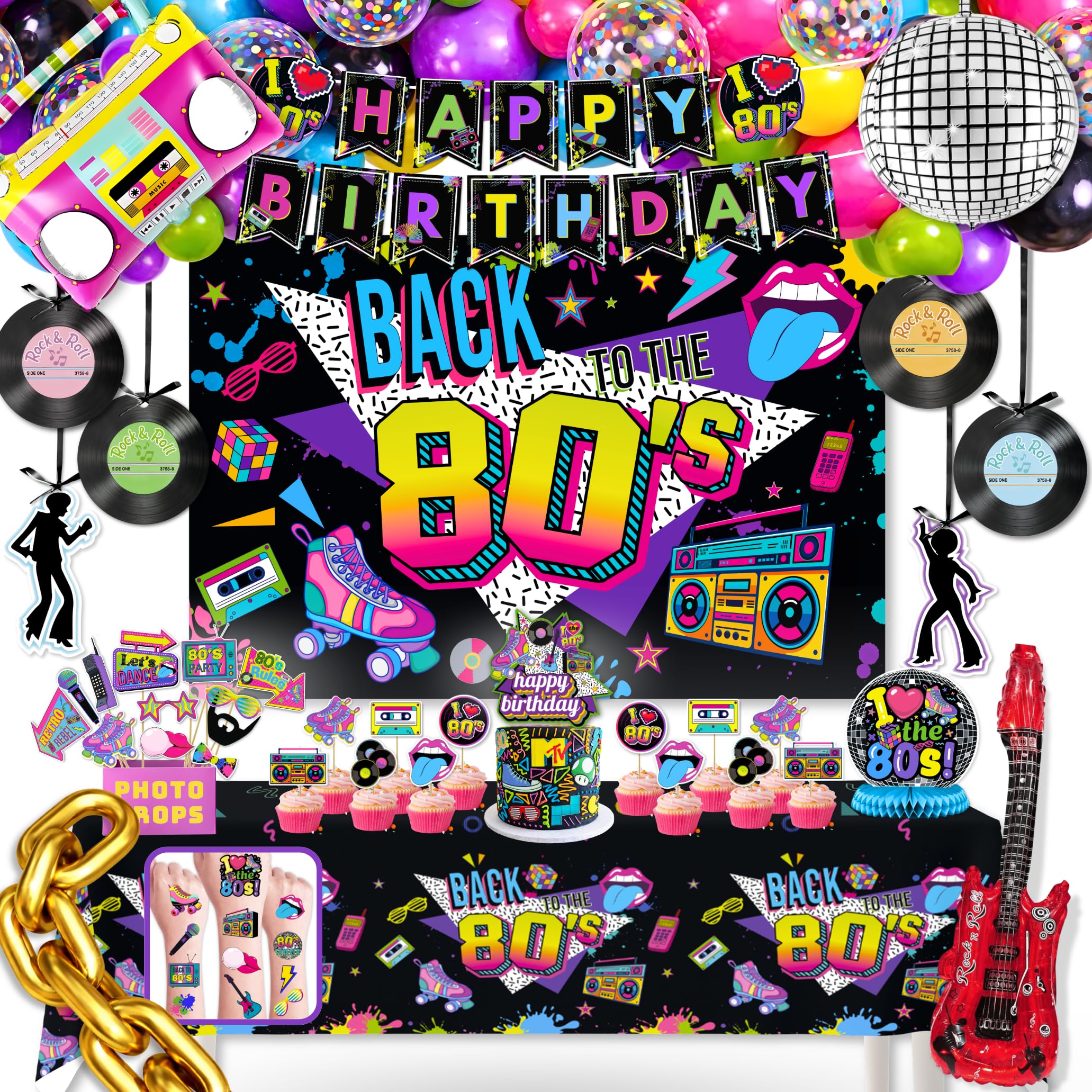 RainMeadow 80s backdrop fabric for bold retro photo wall