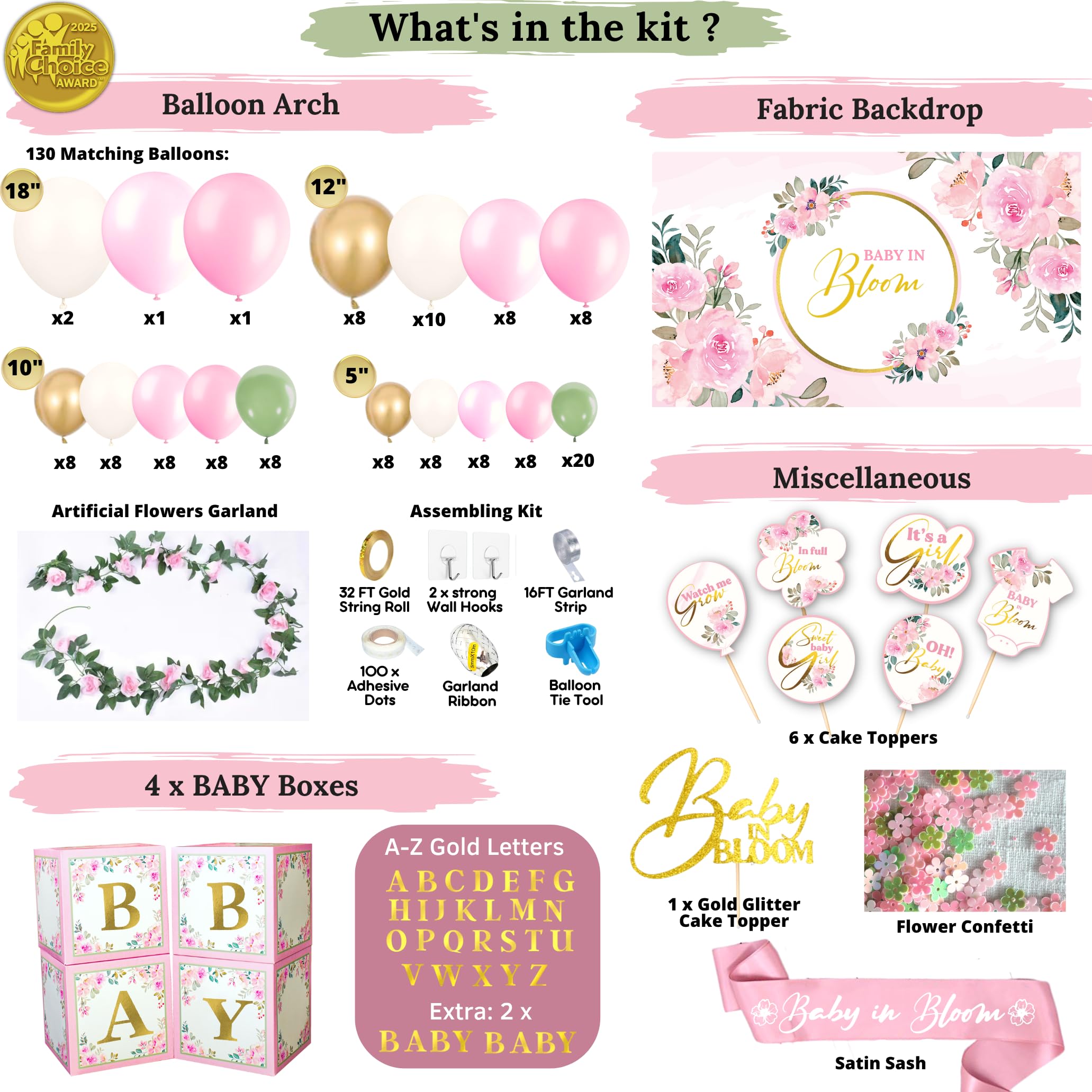RainMeadow Baby in Bloom baby boxes with letters add a personalized charm