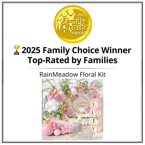 RainMeadow Baby in Bloom floral backdrop creates a dreamy girls' shower setting