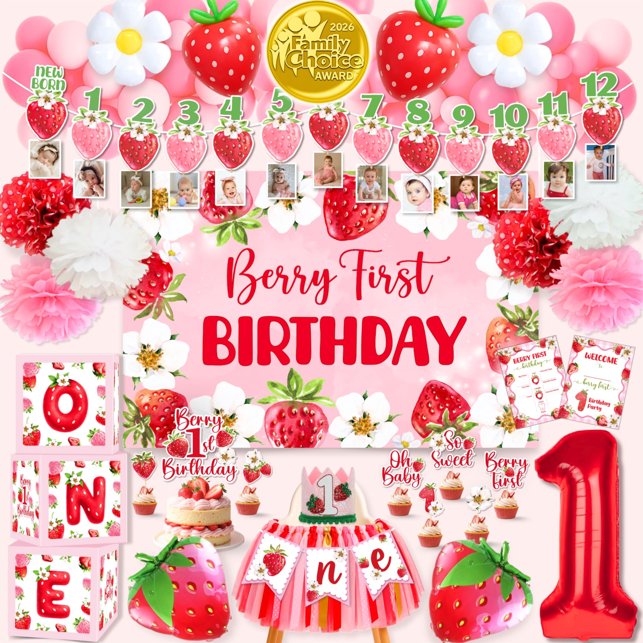 RainMeadow berry first birthday backdrop for photo-worthy memories