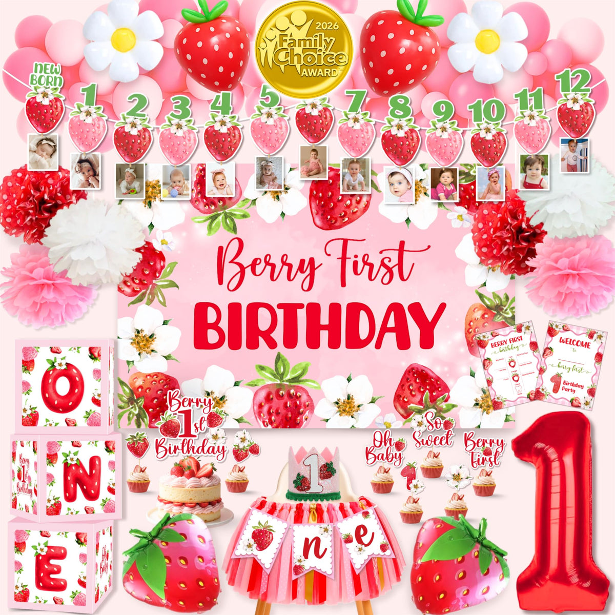 RainMeadow berry first birthday backdrop for photo-worthy memories