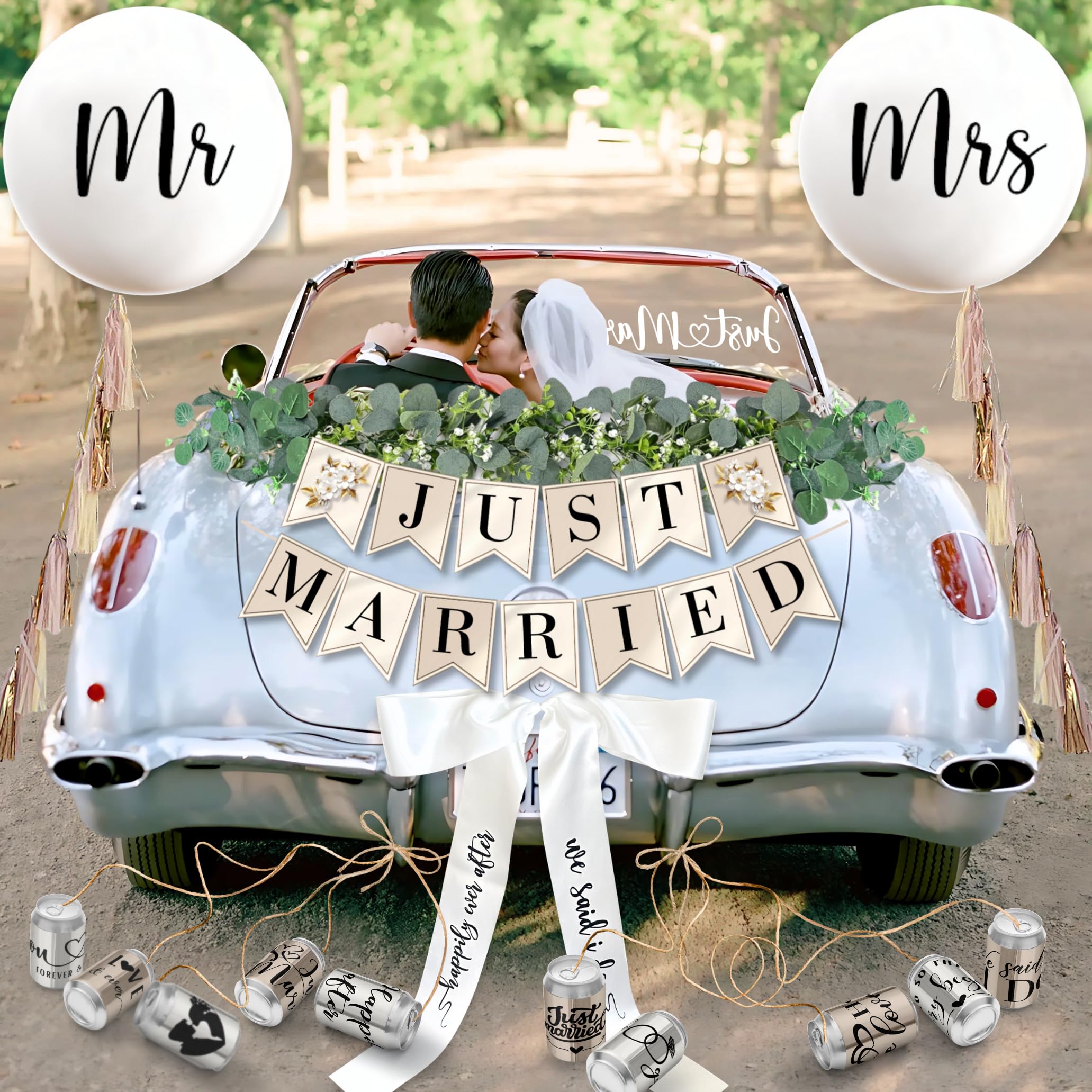 RainMeadow complete car decor kit offers a ready-to-use wedding styling solution