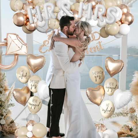 RainMeadow diamond ring balloon adds a romantic focal detail.