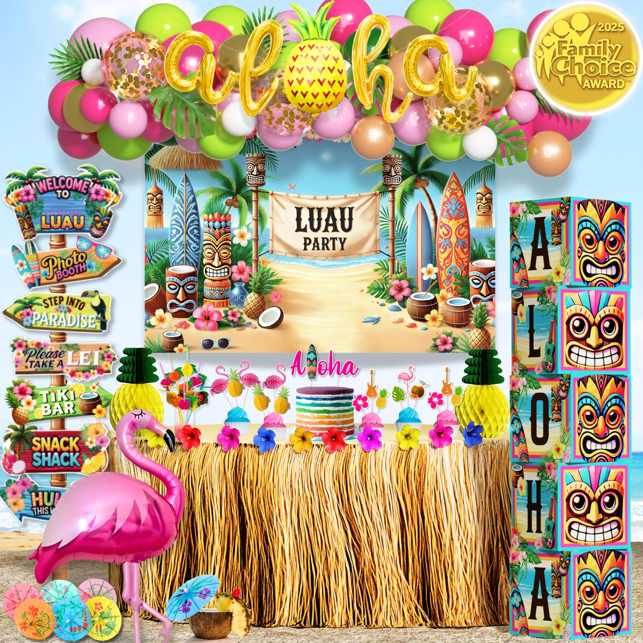 RainMeadow luau balloons 65 pieces brighten indoor or outdoor parties with bold tropical colors.