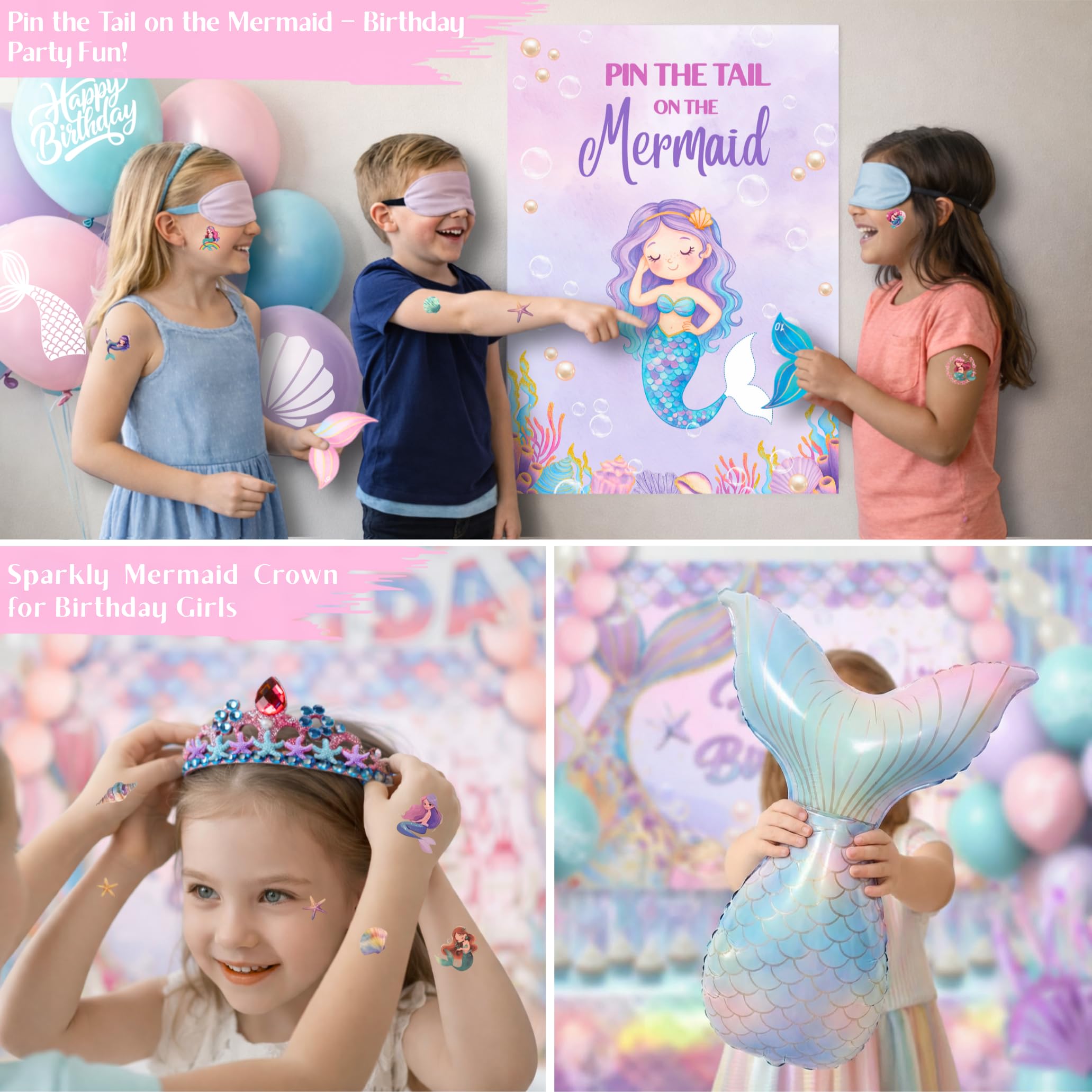RainMeadow Mermaid balloon arch setup creates a festive entry