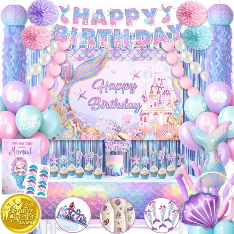 RainMeadow Mermaid birthday backdrop for vibrant undersea party photos