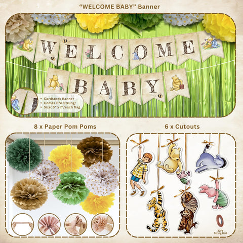 RainMeadow Pooh pompoms add soft, whimsical decor accents