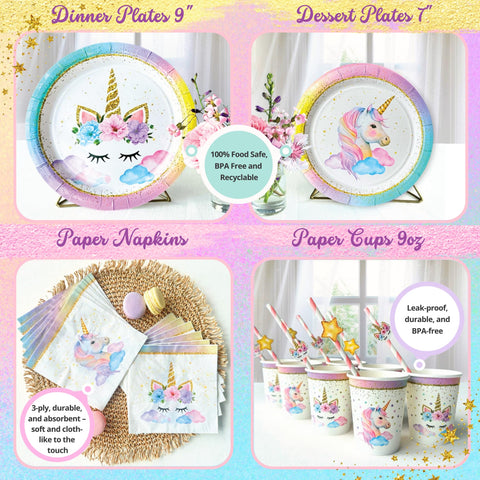 RainMeadow unicorn birthday tablecloth protecting surfaces during celebrations.