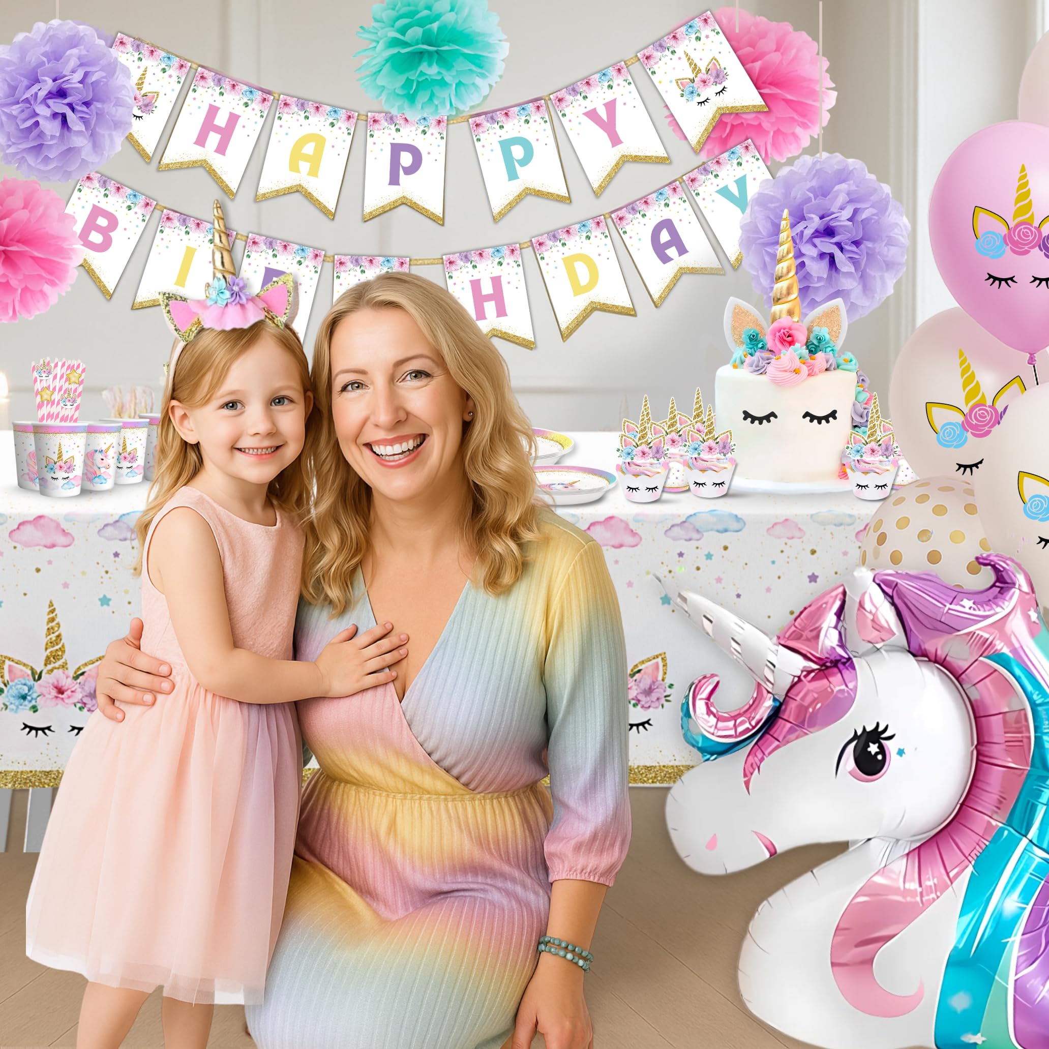 RainMeadow unicorn headband fits most kids for festive wear.