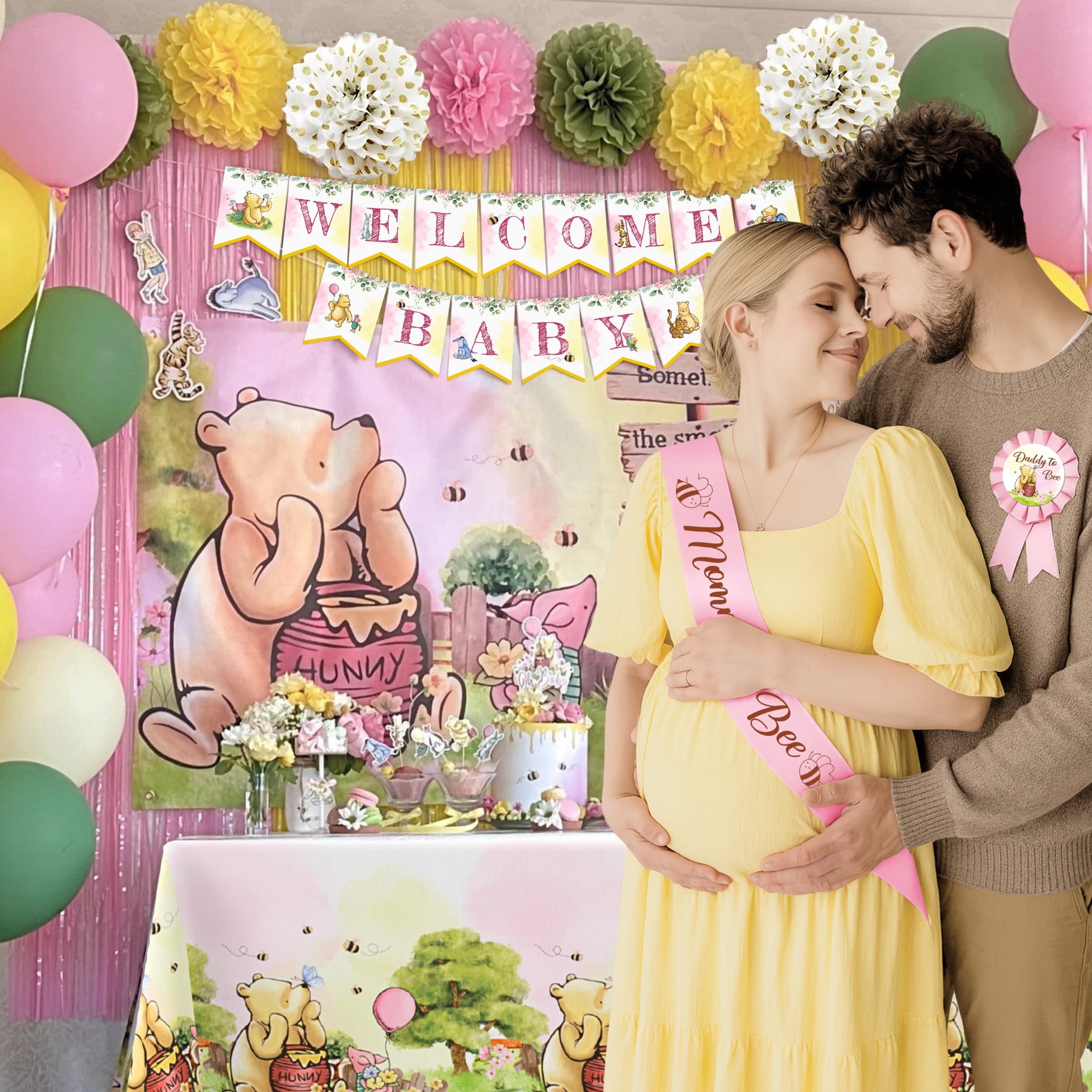 RainMeadow welcome banner with Pooh theme adds a clear party welcome