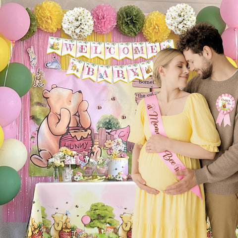 RainMeadow welcome banner with Pooh theme adds a clear party welcome