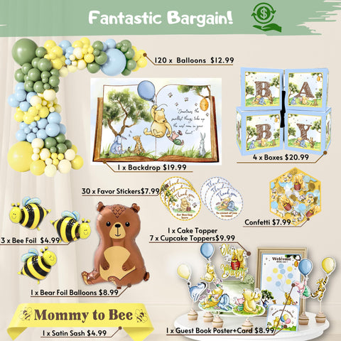 RainMeadow Winnie confetti and stickers add festive touches