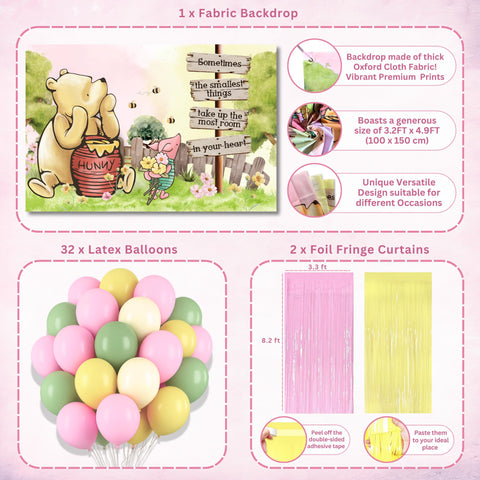 RainMeadow Winnie tablecloth pink brightens tables with Pooh charm