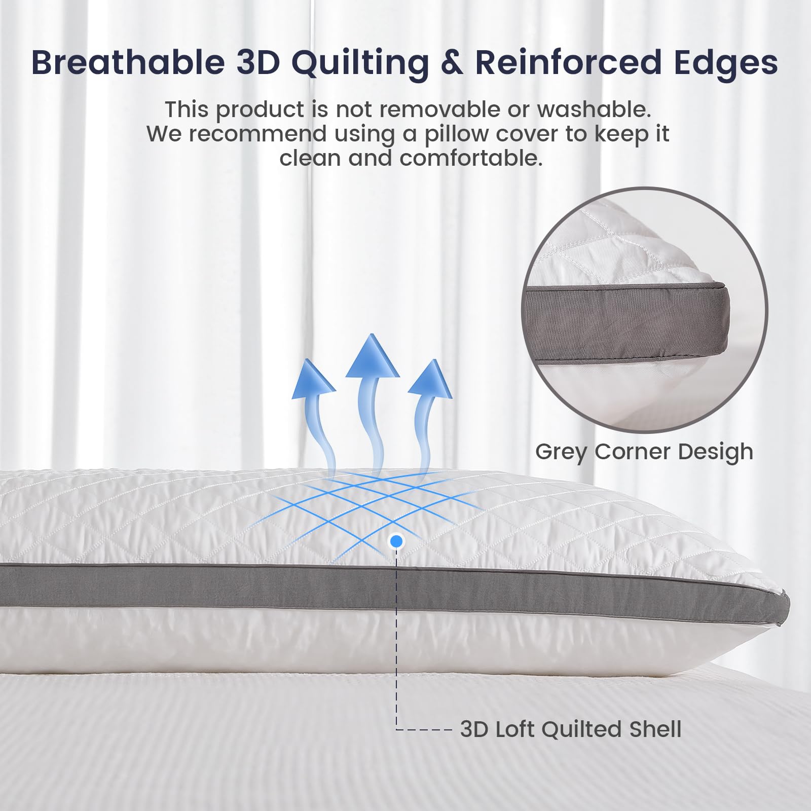 Rainmr 3D piping detail emphasizes loft and edge durability for long-lasting comfort.