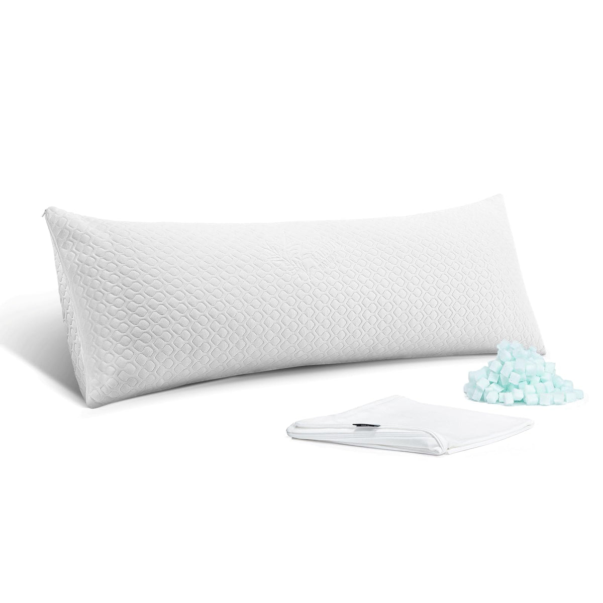 Rainmr extra thick body pillow memory foam 20x54 offers full-body support for all sleep positions.