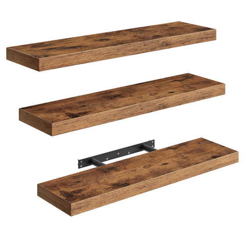 RALGEND floating shelves woodgrain close-up showing strong 1.5-inch depth for durability