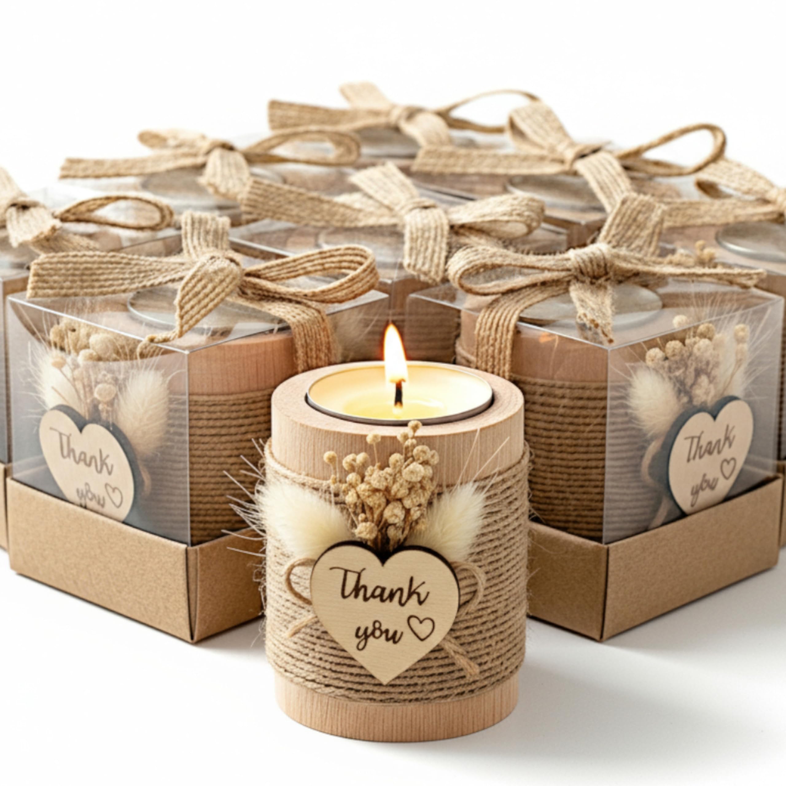 Rallad 40-tealight candle holders set for rustic wedding centerpieces and guest gifts