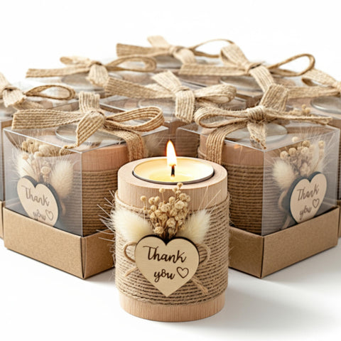 Rallad 40-tealight candle holders set for rustic wedding centerpieces and guest gifts