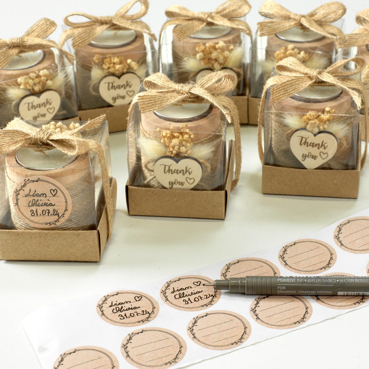 Rallad warm wood finish creating cozy wedding table ambience
