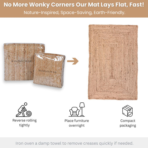 Ramanta Home rug in neutral color adds boho farmhouse style to décor.