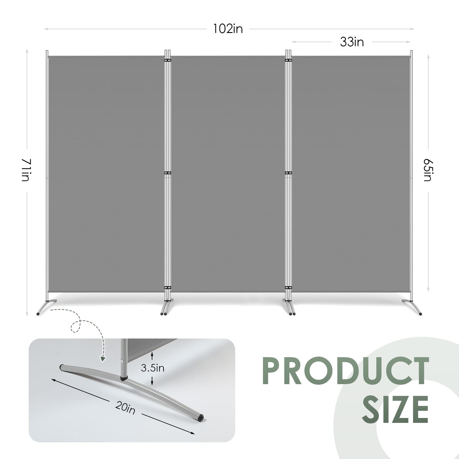 RANTILA divider extended width demonstrates broad privacy across larger rooms.