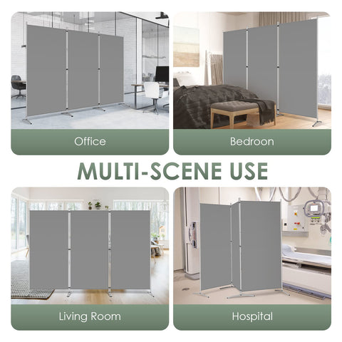 RANTILA 3-panel divider shown in a home office setting for privacy.