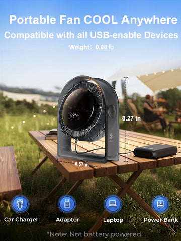 RANVOO 2026 desk fan with 7 blades delivers strong, even airflow