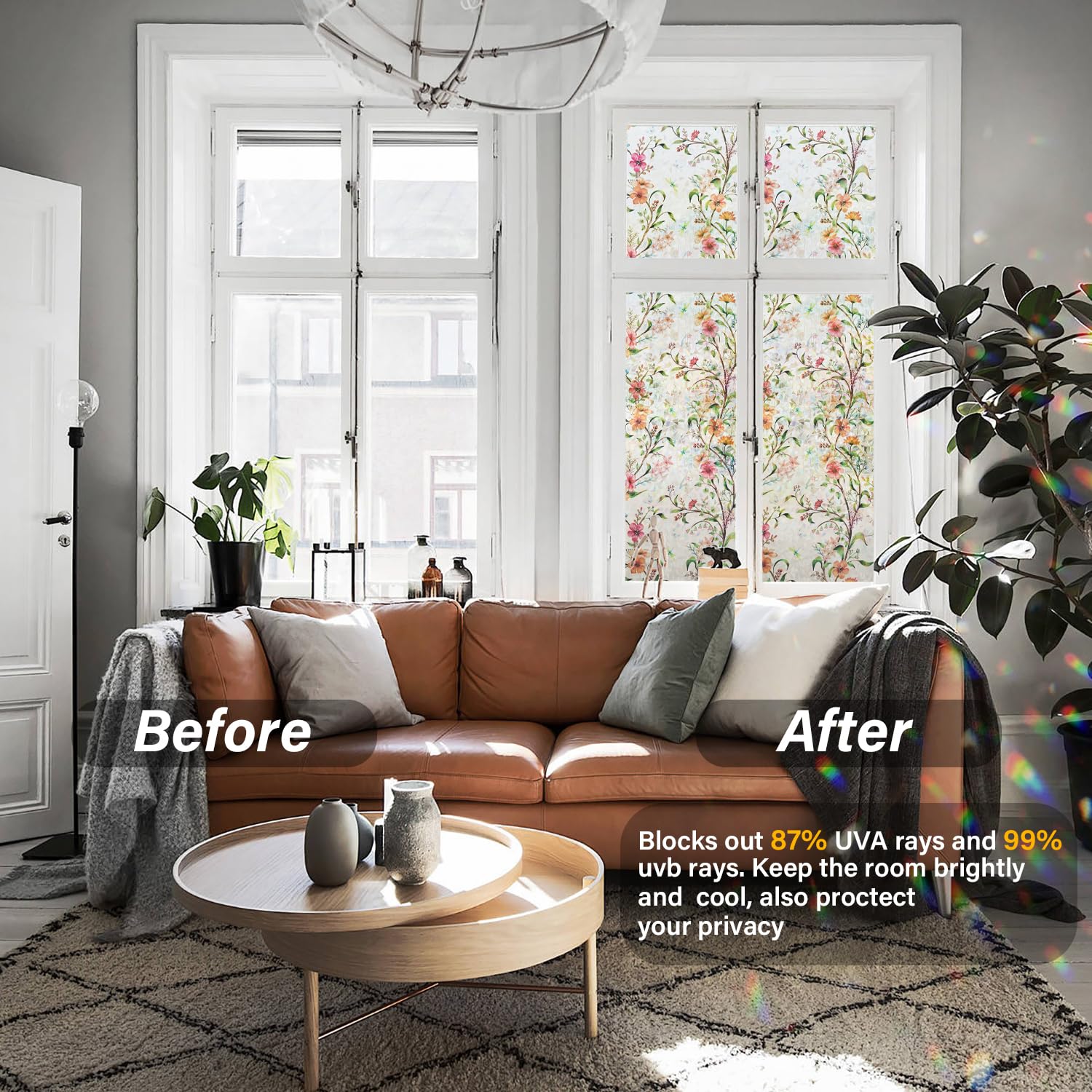 Ranzdn privacy window film shows day color and night privacy.