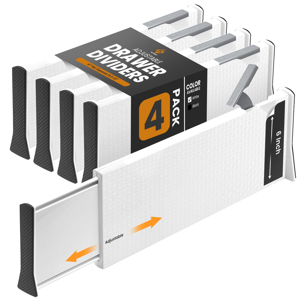 Rapturous 6-inch tall adjustable drawer divider keeps shirts neatly separated