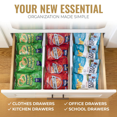Rapturous white deep drawer dividers blend with any decor for organized spaces