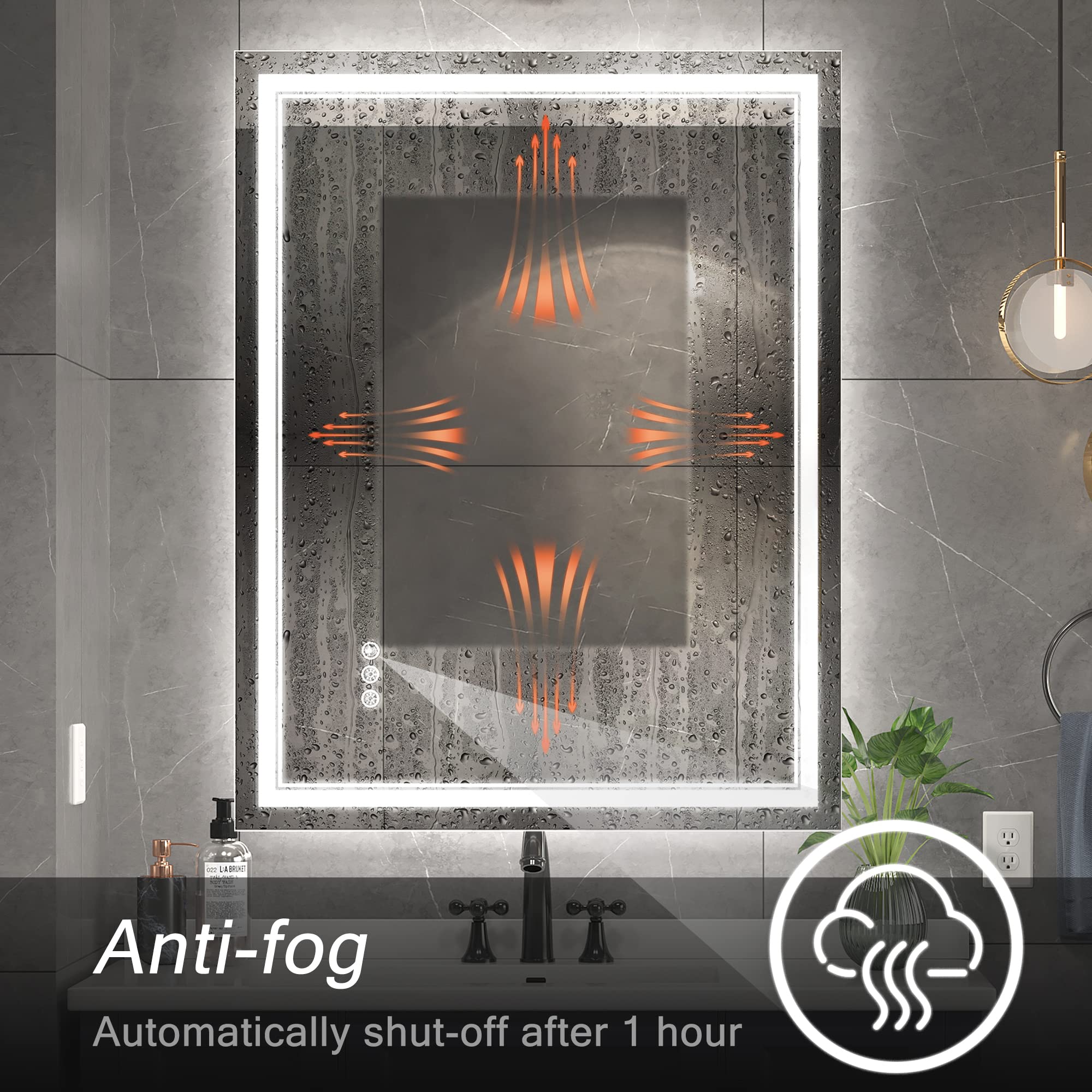Ratsamee mirror offers two installation options: switch or hard-wired.