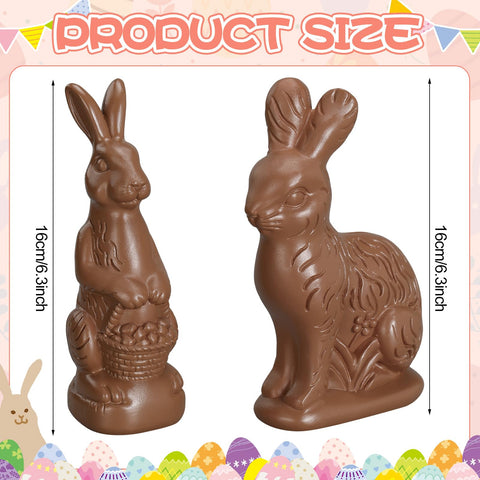 RattanView brown resin bunnies with a chocolate look for durable seasonal decor.