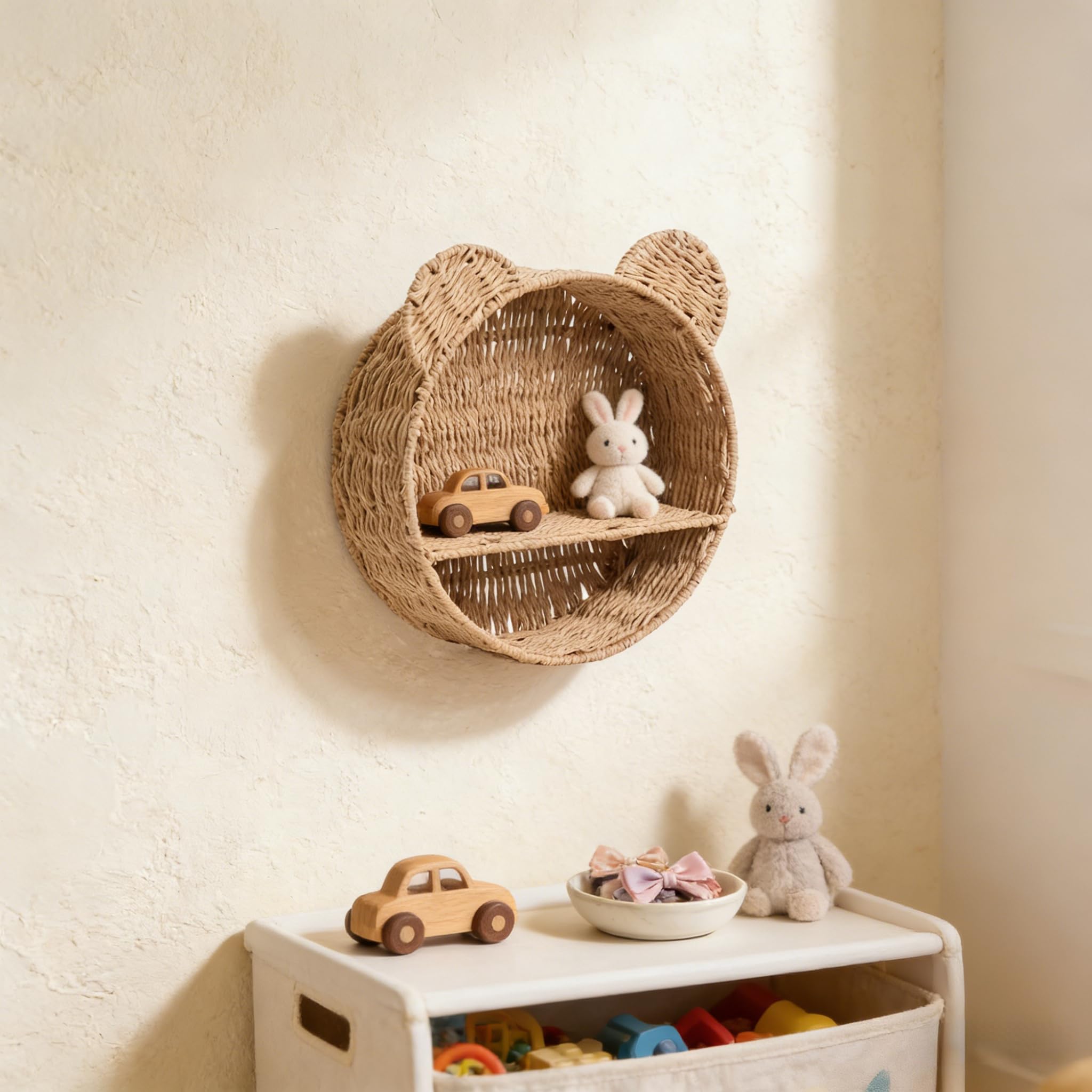 Soft-edged, lightweight weave safe for little hands.