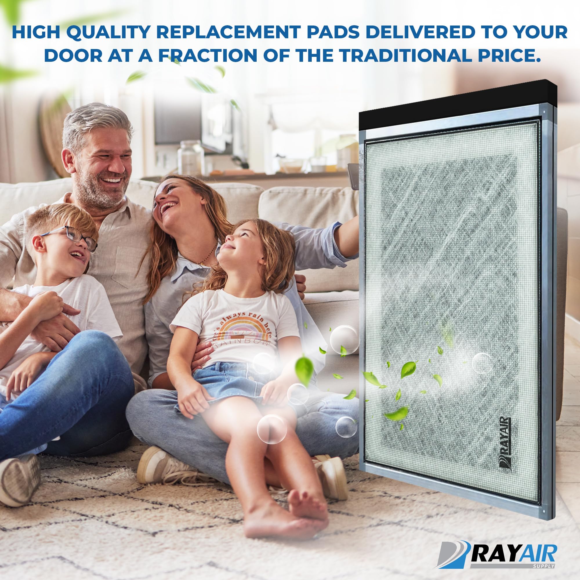 RayAir Supply 20x25 filter pad installed in Dynamic Air Cleaner