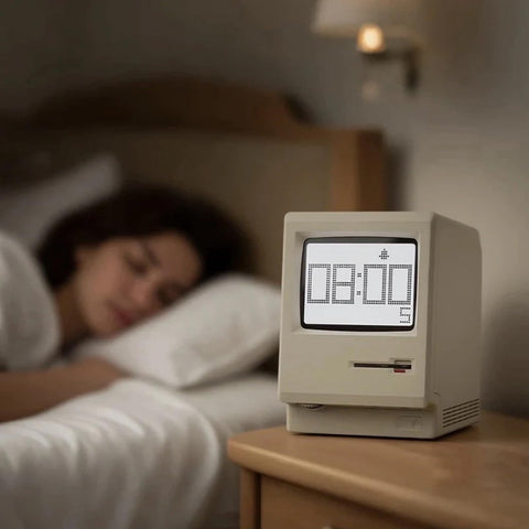 RayCue Maclock WB-8 compact desk clock fits small spaces and gaming setups