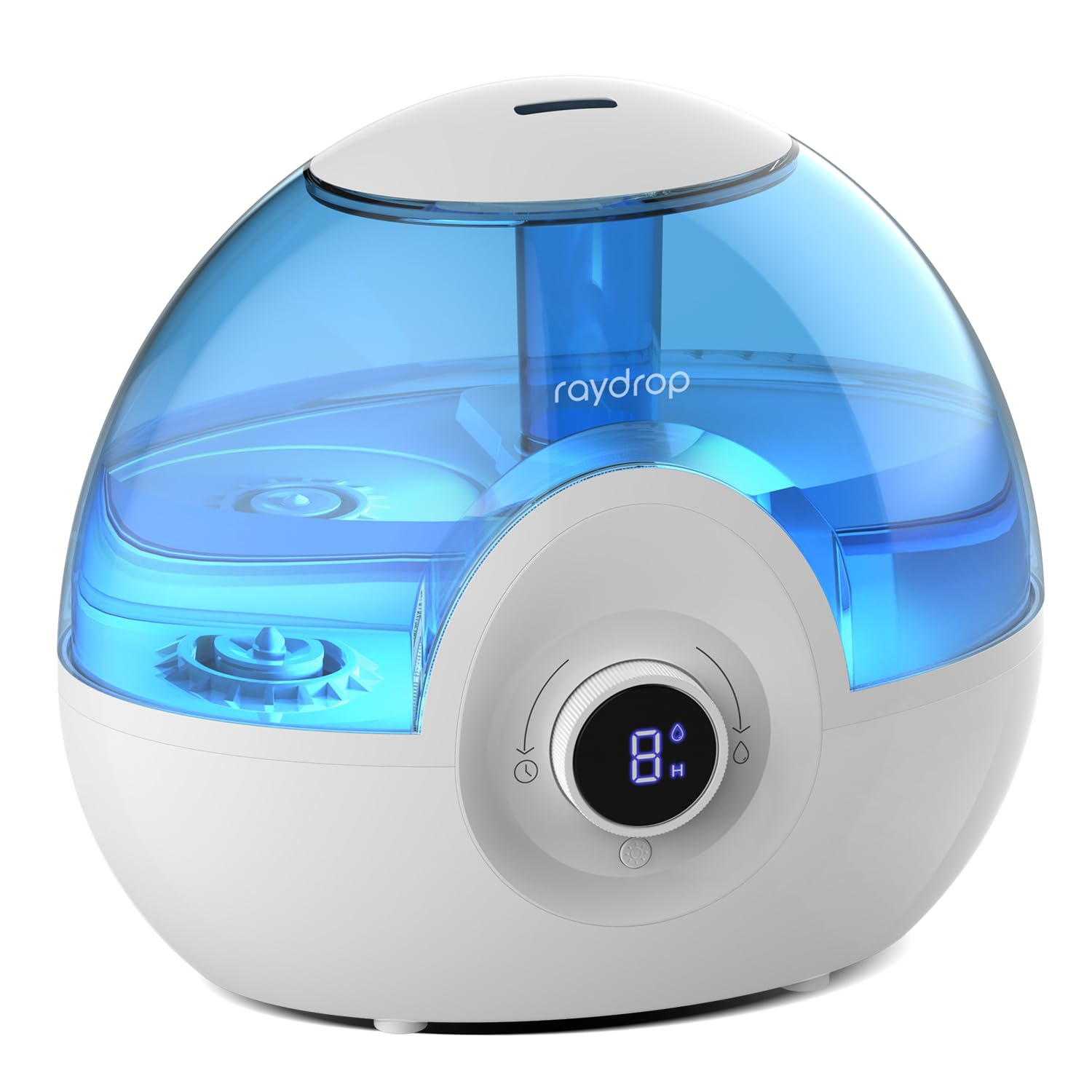 Raydrop 2.2L humidifier front view with clear status indicators.
