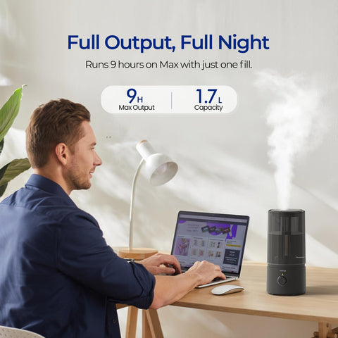 raydrop humidifier dial mist control for adjustable humidity