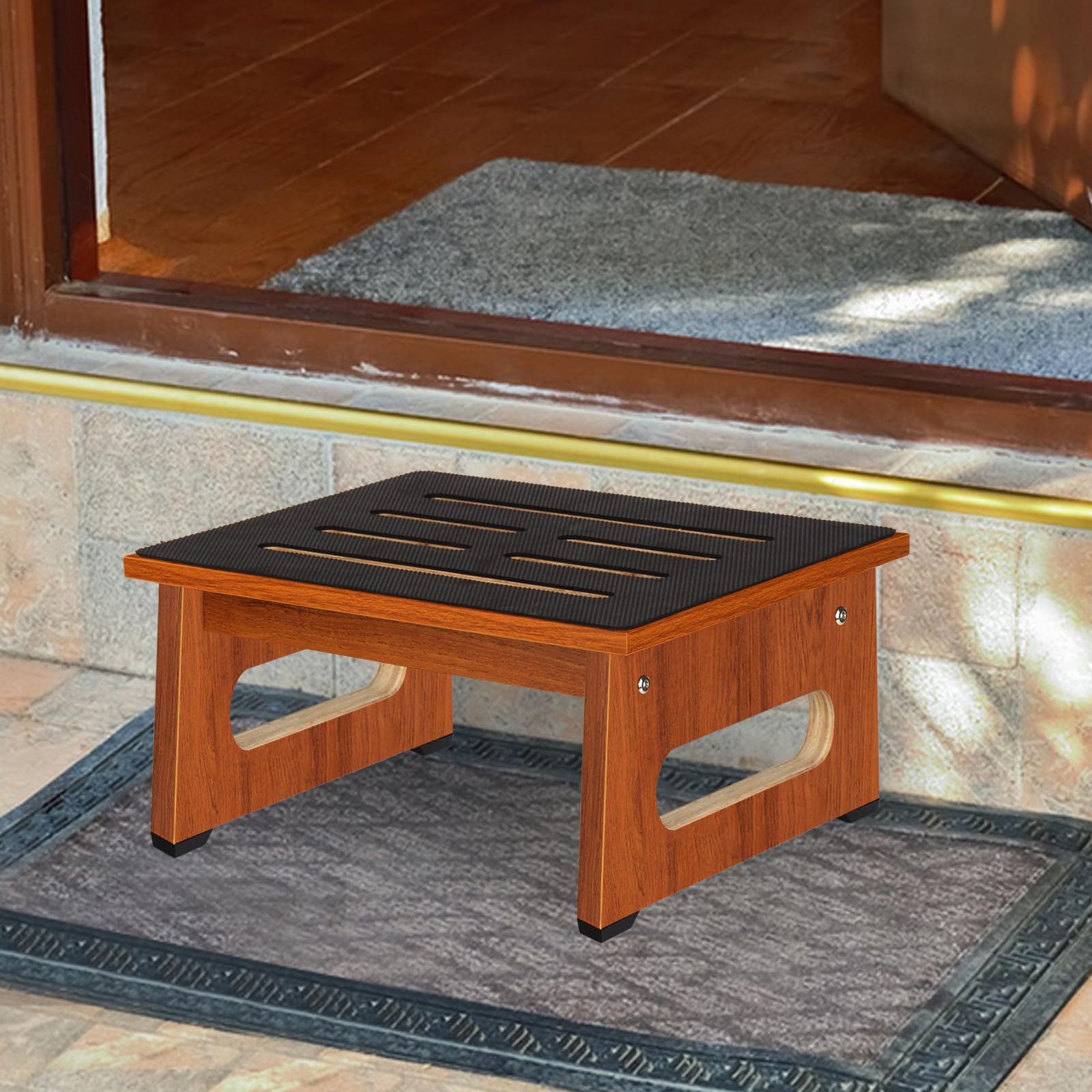 RayLove wooden stool supports 450 lbs for sturdy daily use.