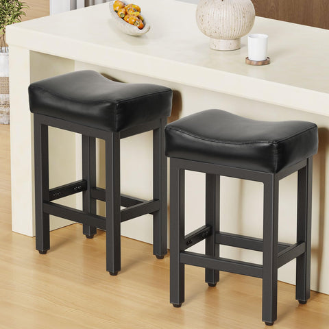 Raynesys counter-height bar stools saddle seat ergonomic comfort for daily dining and conversation.