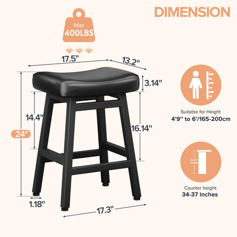 Raynesys saddle-seat barstool 24in for ergonomic, comfortable seating