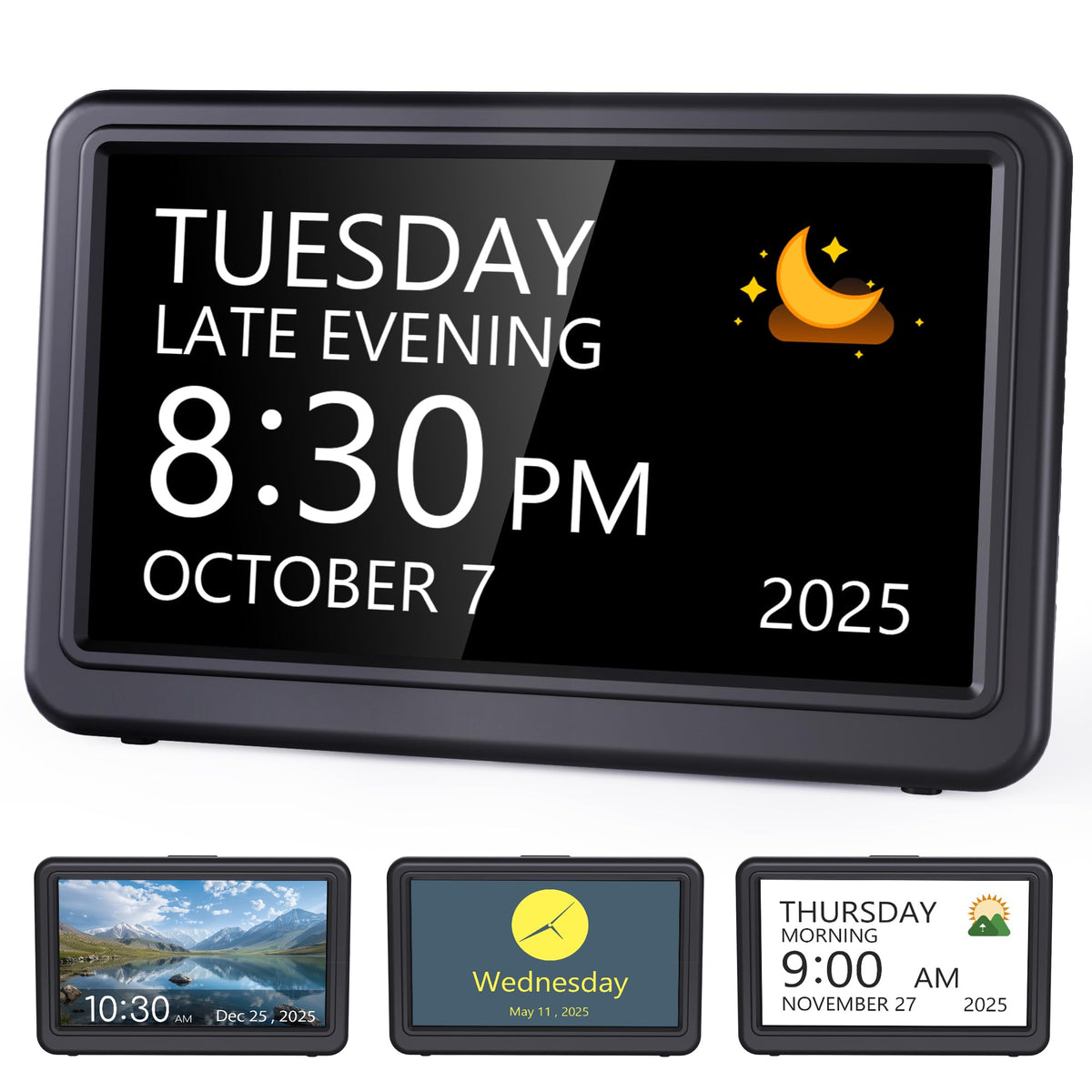 Raynic Date Clock 12 themes: customizable display options for quick time reference.
