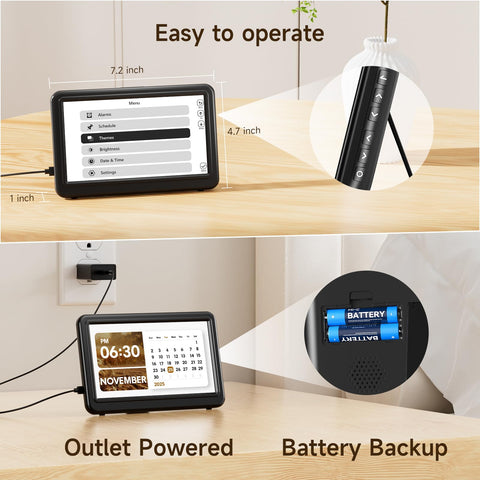 Raynic Date Clock auto DST: time stays accurate with daylight saving changes.