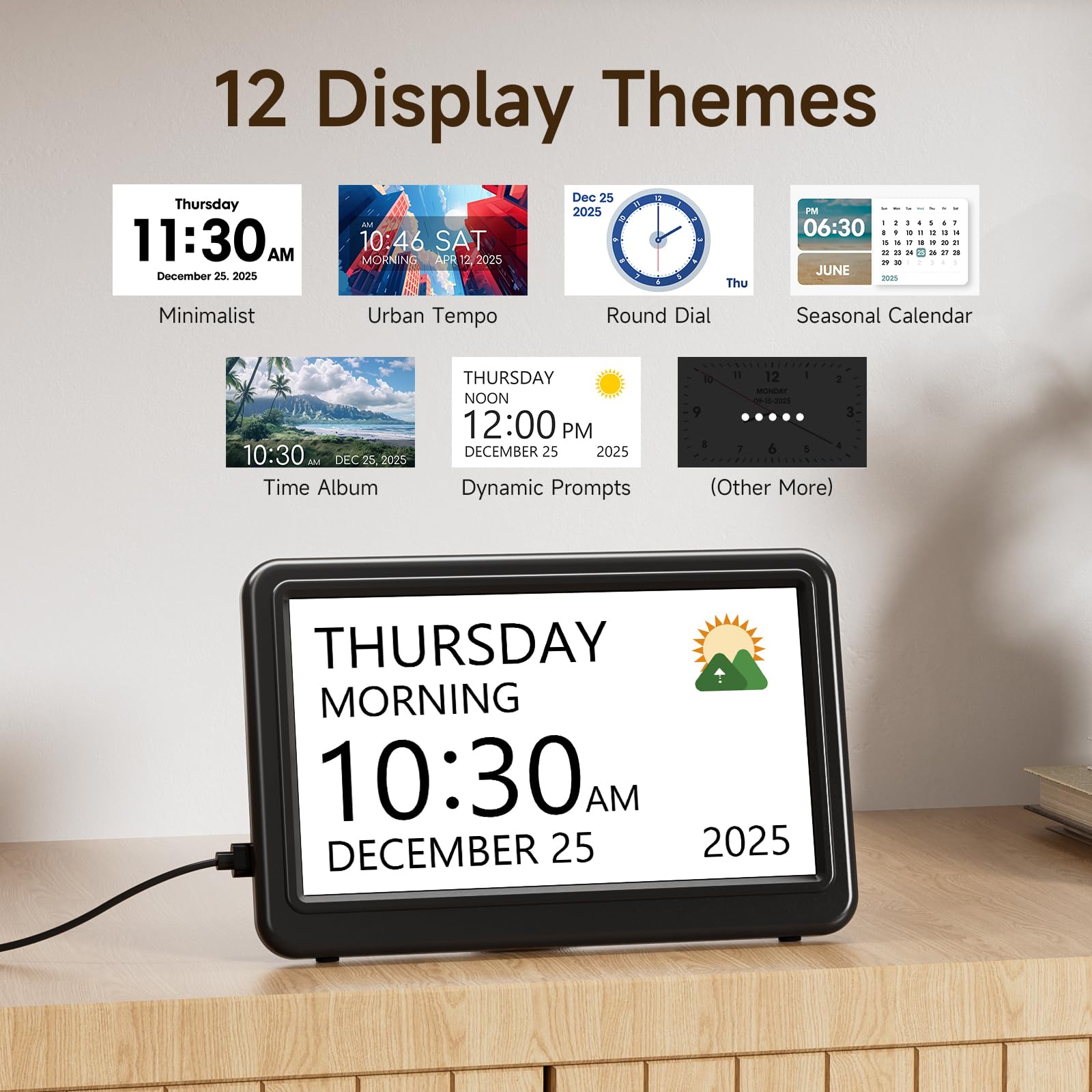 Raynic Date Clock twenty reminders: helps you stay on track through the day.