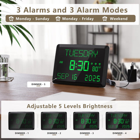 Raynic Day Clock indoor temperature readout for room awareness