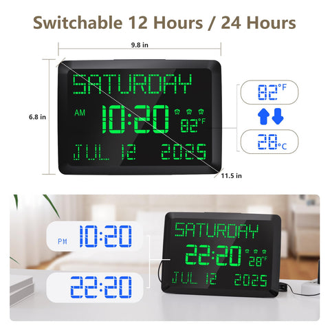 Raynic Day Clock features three alarms for flexible wake times