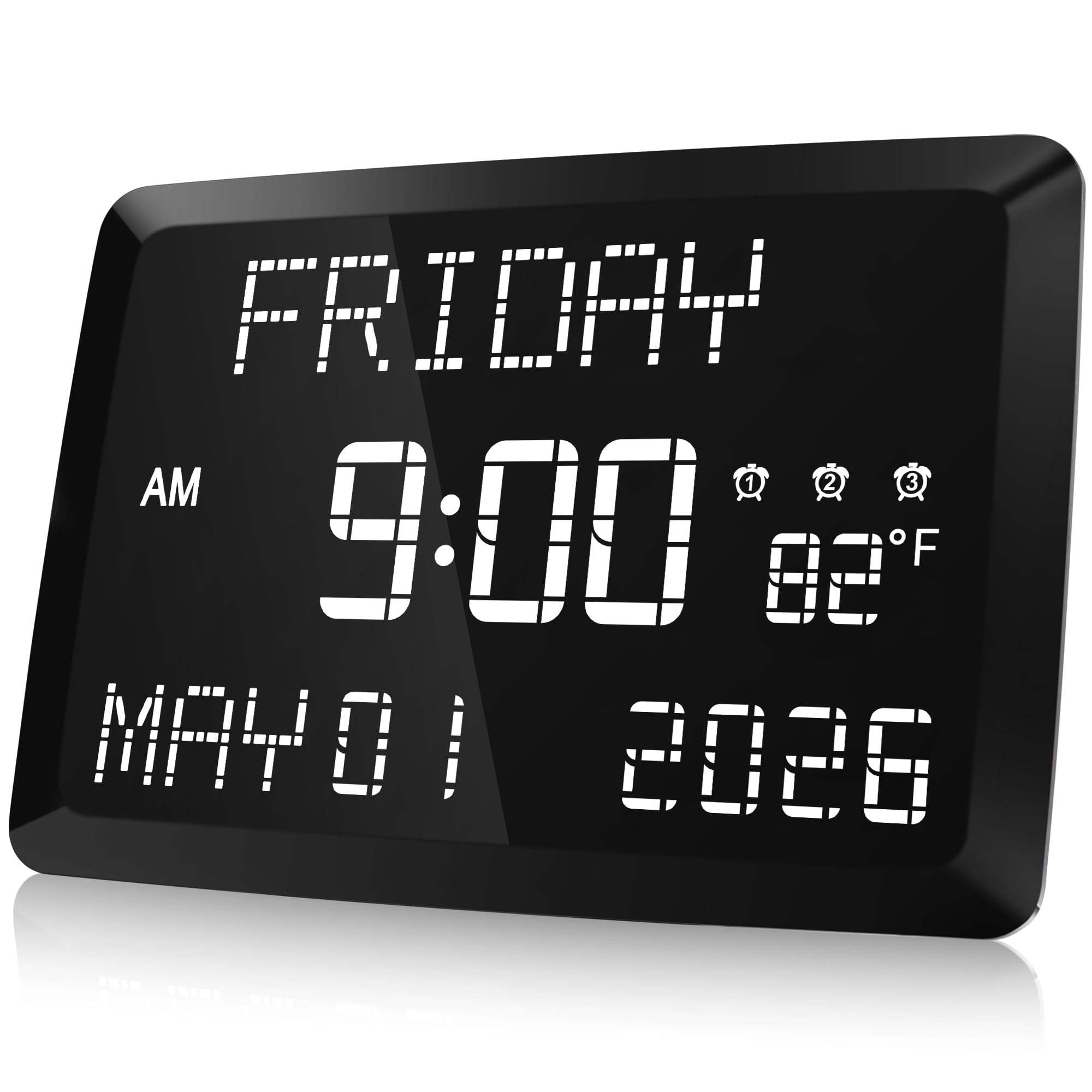 Raynic digital clock with 11.5-inch display for easy time reading
