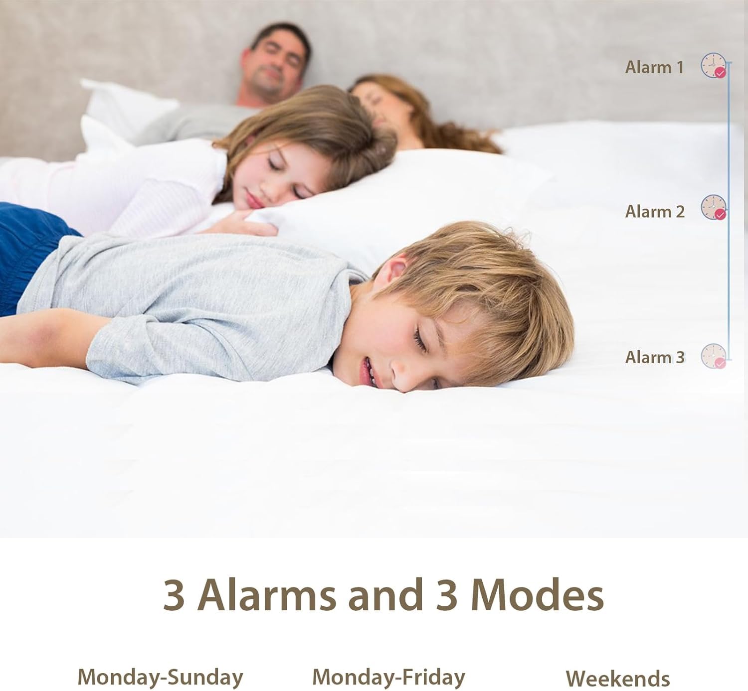 Raynic clock snooze function for gentle wake-ups