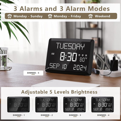 Raynic clock offers three alarms for flexible wake-up times